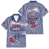 Personalised Vaitele Samoa Village Family Matching Long Sleeve Bodycon Dress and Hawaiian Shirt Falefa Valley Polynesian Tribal Hibiscus Floral