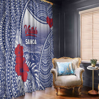 Vaitele Samoa Village Window Curtain Falefa Valley Polynesian Tribal Hibiscus Floral