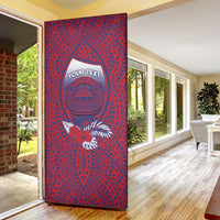 Personalised Faleula Samoa Village Door Cover Falefa Valley Polynesian Tribal Hibiscus Floral