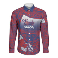 Personalised Faleula Samoa Village Long Sleeve Button Shirt Falefa Valley Polynesian Tribal Hibiscus Floral