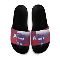Faleula Samoa Village Slide Sandals Falefa Valley Polynesian Tribal Hibiscus Floral