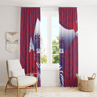Faleula Samoa Village Window Curtain Falefa Valley Polynesian Tribal Hibiscus Floral