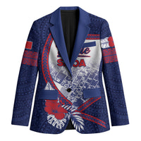 Personalised Vailele Samoa Village Blazer Map Polynesian Tribal Hibiscus Floral