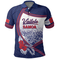Personalised Vailele Samoa Village Polo Shirt Map Polynesian Tribal Hibiscus Floral
