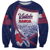 Personalised Vailele Samoa Village Sweatshirt Map Polynesian Tribal Hibiscus Floral