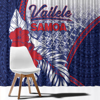 Vailele Samoa Village Window Curtain Map Polynesian Tribal Hibiscus Floral