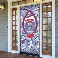 Personalised Salelologa Samoa Village Door Cover Polynesian Tribal Church Landmark Hibiscus Floral