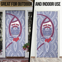 Personalised Salelologa Samoa Village Door Cover Polynesian Tribal Church Landmark Hibiscus Floral