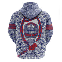 Personalised Salelologa Samoa Village Hoodie Polynesian Tribal Church Landmark Hibiscus Floral