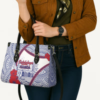 Salelologa Samoa Village Leather Bag Polynesian Tribal Church Landmark Hibiscus Floral