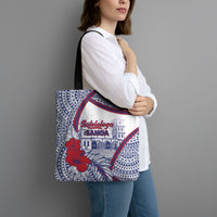Salelologa Samoa Village Tote Bag Polynesian Tribal Church Landmark Hibiscus Floral
