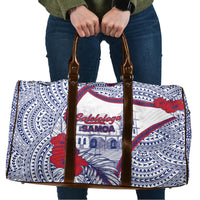 Salelologa Samoa Village Travel Bag Polynesian Tribal Church Landmark Hibiscus Floral