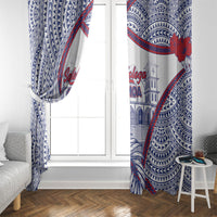 Salelologa Samoa Village Window Curtain Polynesian Tribal Church Landmark Hibiscus Floral