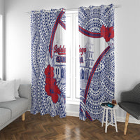 Salelologa Samoa Village Window Curtain Polynesian Tribal Church Landmark Hibiscus Floral
