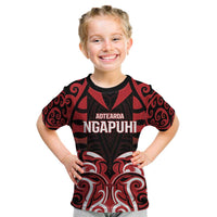 Custom Aotearoa Ngapuhi Kid T Shirt Maori Pattern New Zealand - Polynesian Pride