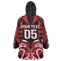 Custom Aotearoa Ngapuhi Wearable Blanket Hoodie Maori Pattern New Zealand - Polynesian Pride