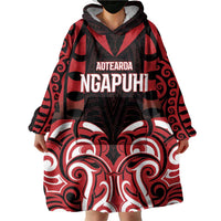 Custom Aotearoa Ngapuhi Wearable Blanket Hoodie Maori Pattern New Zealand - Polynesian Pride