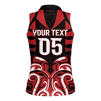 Custom Aotearoa Ngapuhi Women Sleeveless Polo Shirt Maori Pattern New Zealand - Polynesian Pride