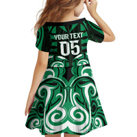Custom Aotearoa Ngai Tahu Family Matching Off Shoulder Short Dress and Hawaiian Shirt Maori Pattern New Zealand DT05 - Polynesian Pride
