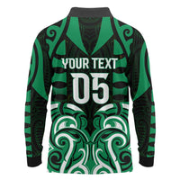 Custom Aotearoa Ngai Tahu Long Sleeve Polo Shirt Maori Pattern New Zealand - Polynesian Pride