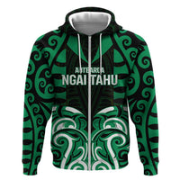 Custom Aotearoa Ngai Tahu Zip Hoodie Maori Pattern New Zealand - Polynesian Pride