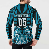 Custom Aotearoa Ngati Porou Button Sweatshirt Maori Pattern New Zealand - Polynesian Pride