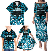 Custom Aotearoa Ngati Porou Family Matching Puletasi and Hawaiian Shirt Maori Pattern New Zealand DT05 - Polynesian Pride