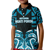 Custom Aotearoa Ngati Porou Kid Polo Shirt Maori Pattern New Zealand - Polynesian Pride