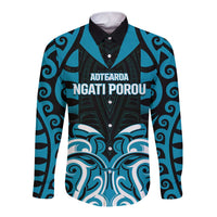 Custom Aotearoa Ngati Porou Long Sleeve Button Shirt Maori Pattern New Zealand - Polynesian Pride