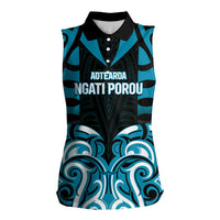 Custom Aotearoa Ngati Porou Women Sleeveless Polo Shirt Maori Pattern New Zealand - Polynesian Pride