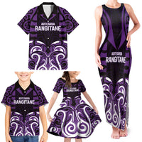 Custom Aotearoa Rangitane Family Matching Tank Maxi Dress and Hawaiian Shirt Maori Pattern New Zealand - Polynesian Pride