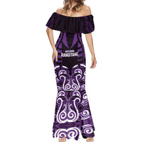 Custom Aotearoa Rangitane Mermaid Dress Maori Pattern New Zealand - Polynesian Pride