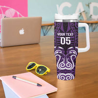 Custom Aotearoa Rangitane Tumbler With Handle Maori Pattern New Zealand - Polynesian Pride
