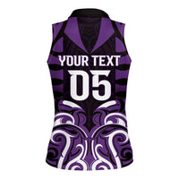 Custom Aotearoa Rangitane Women Sleeveless Polo Shirt Maori Pattern New Zealand - Polynesian Pride