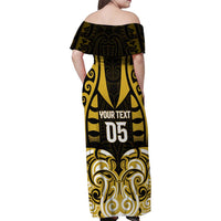 Custom Aotearoa Taranaki Family Matching Off Shoulder Maxi Dress and Hawaiian Shirt Maori Pattern New Zealand - Polynesian Pride