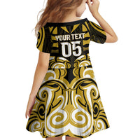 Custom Aotearoa Taranaki Family Matching Off Shoulder Short Dress and Hawaiian Shirt Maori Pattern New Zealand DT05 - Polynesian Pride