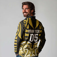 Custom Aotearoa Taranaki Long Sleeve Polo Shirt Maori Pattern New Zealand - Polynesian Pride