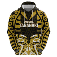 Custom Aotearoa Taranaki Zip Hoodie Maori Pattern New Zealand - Polynesian Pride