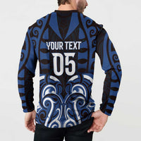 Custom Aotearoa Ngati Tuwharetoa Button Sweatshirt Maori Pattern New Zealand - Polynesian Pride