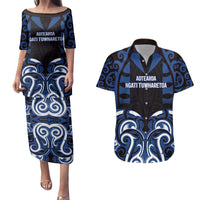 Custom Aotearoa Ngati Tuwharetoa Couples Matching Puletasi and Hawaiian Shirt Maori Pattern New Zealand - Polynesian Pride
