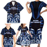 Custom Aotearoa Ngati Tuwharetoa Family Matching Short Sleeve Bodycon Dress and Hawaiian Shirt Maori Pattern New Zealand DT05 - Polynesian Pride