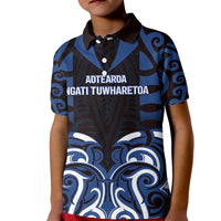 Custom Aotearoa Ngati Tuwharetoa Kid Polo Shirt Maori Pattern New Zealand - Polynesian Pride