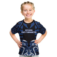 Custom Aotearoa Ngati Tuwharetoa Kid T Shirt Maori Pattern New Zealand - Polynesian Pride