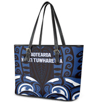 Aotearoa Ngati Tuwharetoa Leather Tote Bag Maori Pattern New Zealand - Polynesian Pride