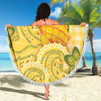 Hawaii Palaka Beach Blanket Cute Ripe Mango Turtle On The Waves