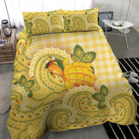 Hawaii Palaka Bedding Set Cute Ripe Mango Turtle On The Waves