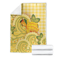 Hawaii Palaka Blanket Cute Ripe Mango Turtle On The Waves