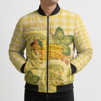 Hawaii Palaka Bomber Puffer Jacket Cute Ripe Mango Turtle On The Waves
