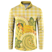 Hawaii Palaka Button Sweatshirt Cute Ripe Mango Turtle On The Waves