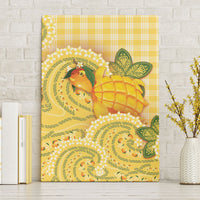 Hawaii Palaka Canvas Wall Art Cute Ripe Mango Turtle On The Waves